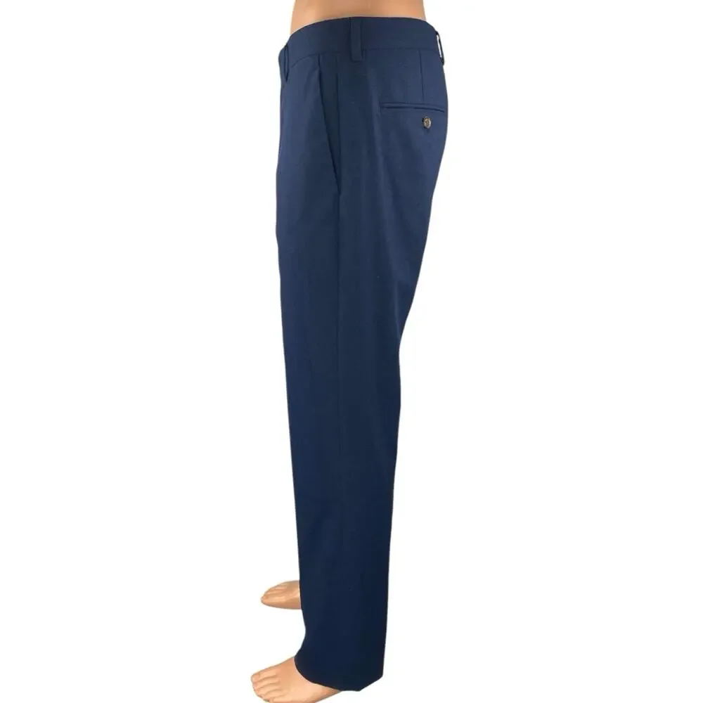 J.Crew Thompson Men's Blue Wool Straight Leg Slim Fit Trousers Dress Pants Sz 32